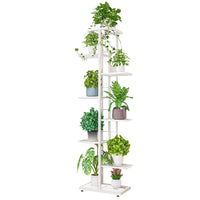 Garvee Plant Stand 8 ripiani in metallo antiruggine Mensola angolare per giardino Balcone Soggiorno Robusto Nero