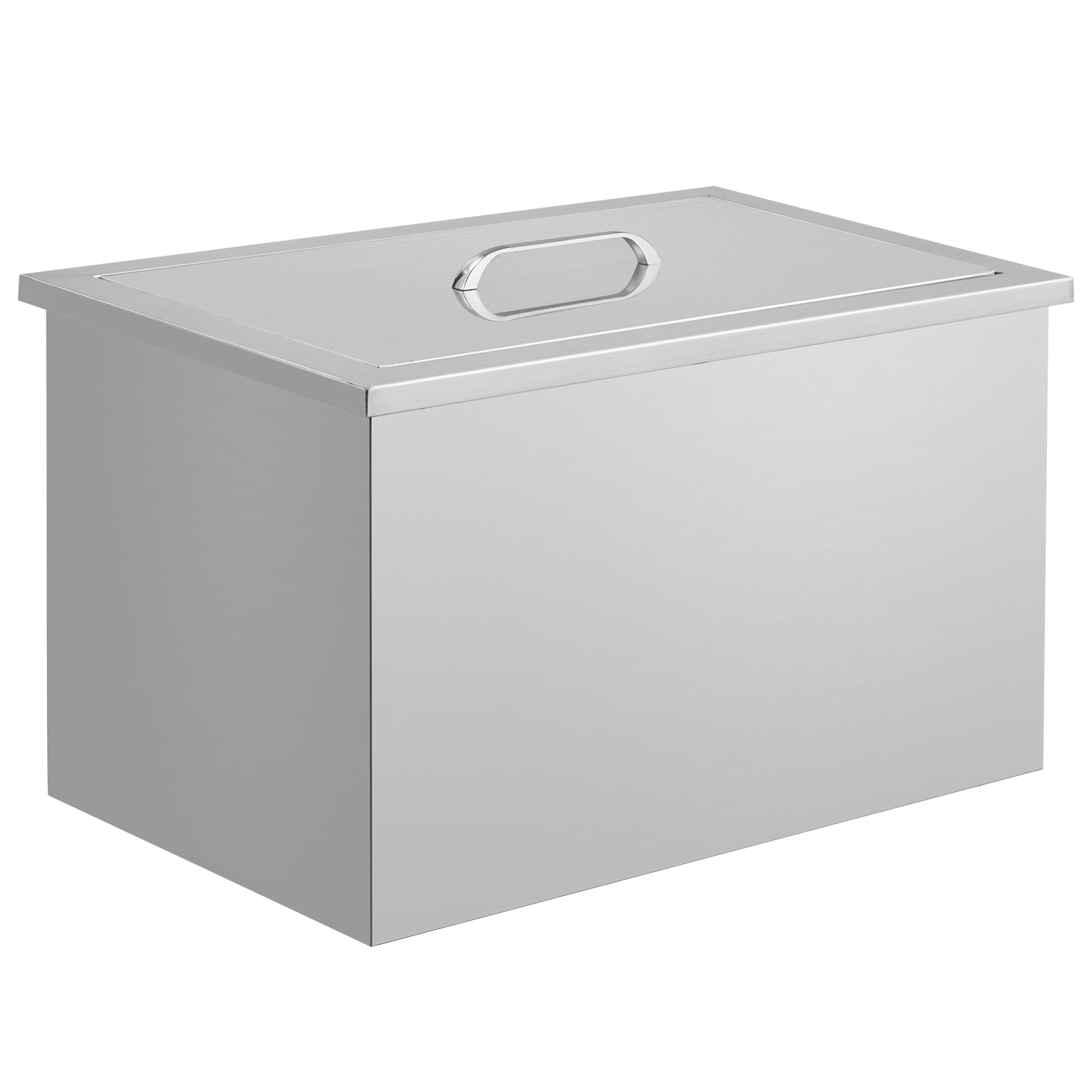 Ghiacciaia Garvee Drop-In da 25 QT, contenitore per ghiaccio in acciaio inox con coperchio e scarico per feste all'aperto e bar, 25 QT, argento