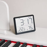 Garvee Sveglia Digitale Magnetica LED con Termometro e Igrometro, Nero, per Camera da Letto e Ufficio, Display Grande - Nero