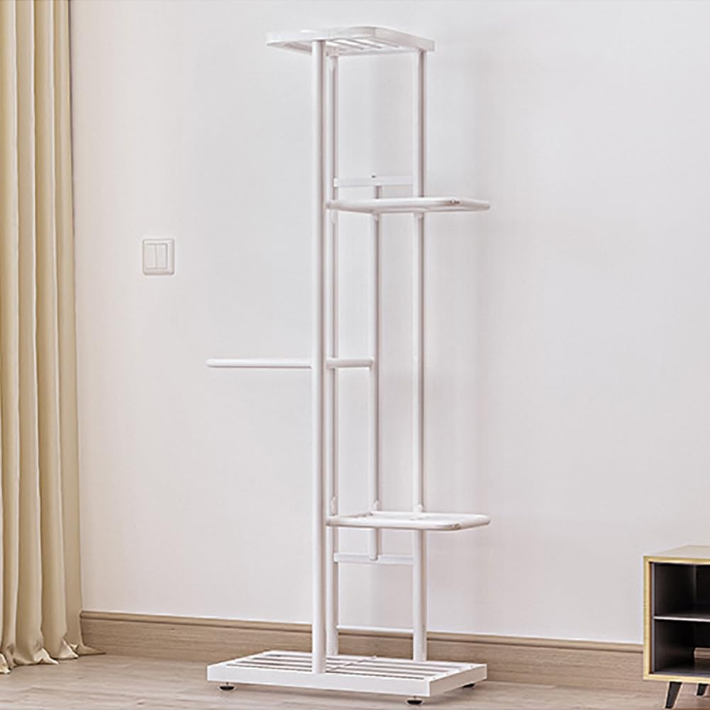 Supporto per piante in metallo Garvee a 5 ripiani, impermeabile, salvaspazio, design moderno, nero, per soggiorno e balcone