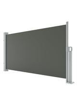 Garvee Tenda Laterale Retrattile per Patio Resistente all'Acqua e ai Raggi UV, Telaio in Ferro Antiruggine, 180x350 cm, Ideale per Giardino e Balcone - Grigio