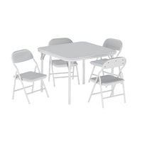 Set tavolo e sedie pieghevoli per bambini Garvee da 5 pezzi, realizzato in robusto metallo con morbida pelle PU per camerette e uso esterno