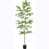 Albero di Schefflera artificiale Garvee da 210 cm con tronco naturale, foglie realistiche, facile da curare, vaso di plastica nero per ufficio e casa - Come mostrato