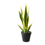 Garvee Pianta artificiale serpente 15,75 pollici Realistica Facile da curare Vaso di plastica Tropicale Decorazione per interni Ufficio Soggiorno Verde - 