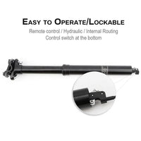 Reggisella telescopico Garvee da 31,6 mm per mountain bike, leva remota interna regolabile, escursione da 125 mm, robusto ed elegante