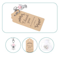 GARVEE Set da 60 pezzi di portachiavi con ciondolo a forma di angelo custode, con sacchetto in organza e biglietti in carta kraft, per regali di nozze, compleanni e baby shower