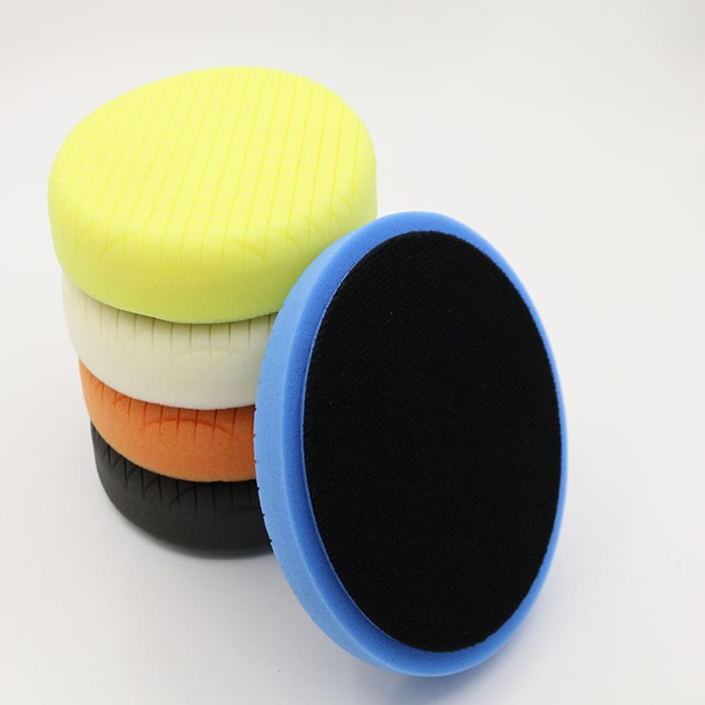 Garvee Set 7 Pezzi Pad Lucidatura Auto 15,2 cm Schiuma Lana Microfibra Lavabile Riutilizzabile per Lucidatura e Cera Dettagli Auto