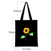 Garvee Set Ricamo Fai-da-Te Per Principianti Adulti Con Tela Nera, Telaio 20cm, Motivo Floreale Colorato, Borsa Canvas, Regalo Creativo