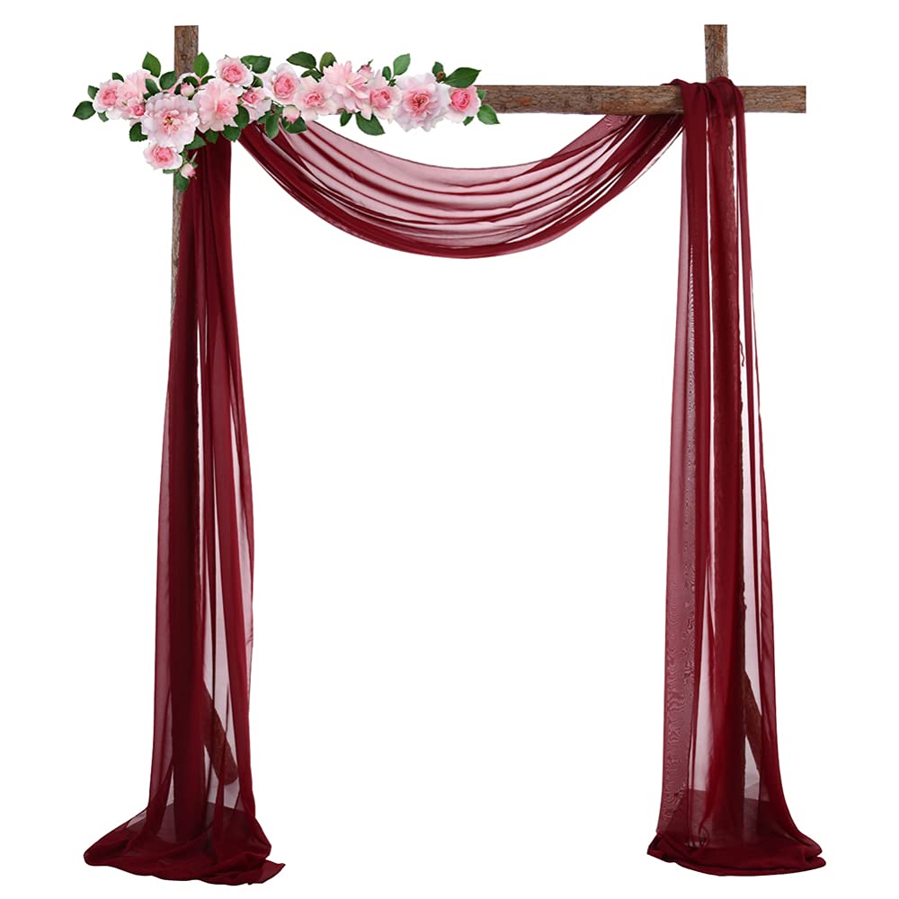 Tenda ad arco per matrimonio Garvee Vinrot in chiffon elastico 70x550cm, resistente alle pieghe, versatile decorazione per foto di matrimonio