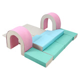 Garvee Set Giochi Morbidi Indoor per Bambini 1-3 Anni, Palestra Attività in Pelle PU, 10 Pezzi Modulari, Colori Vivaci