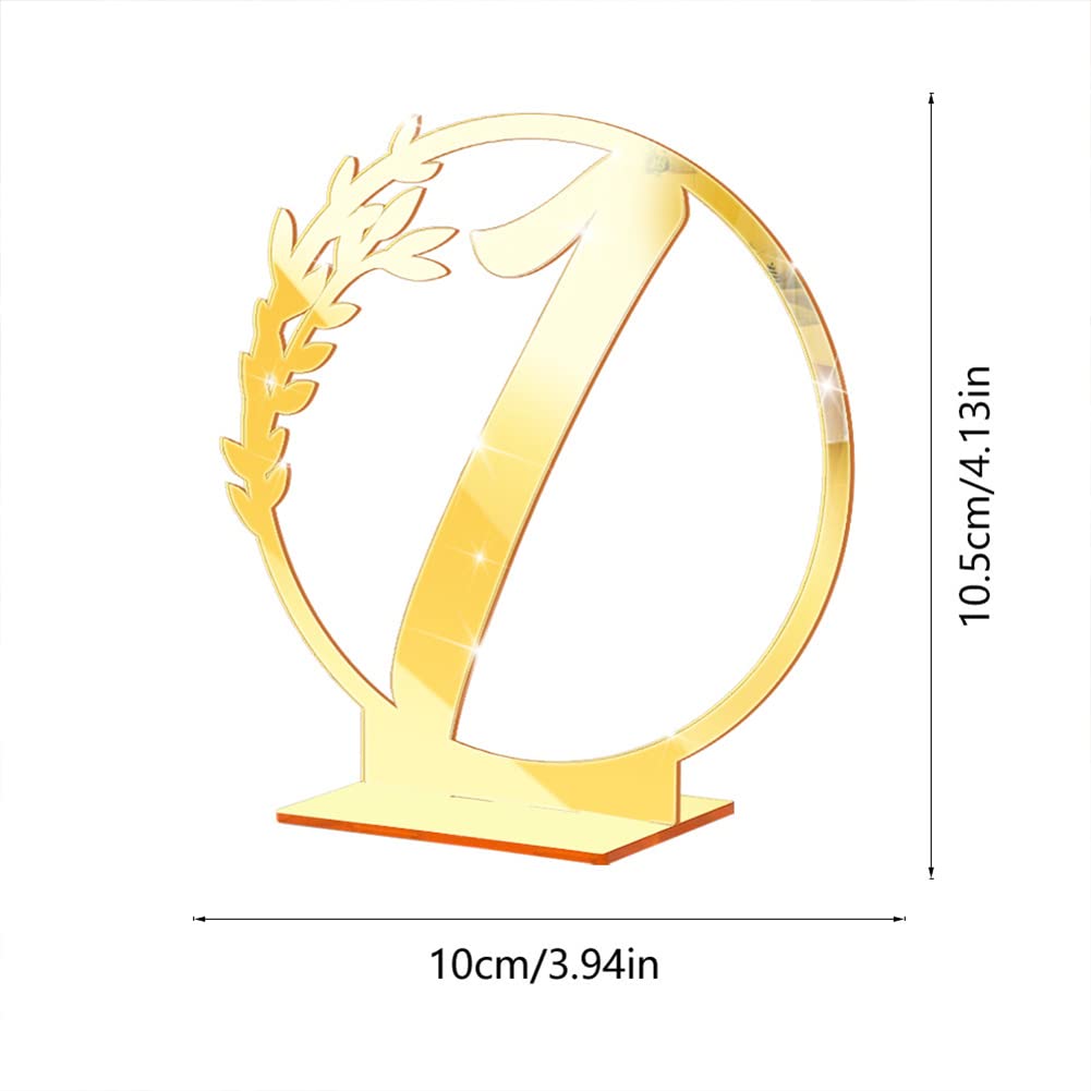 Garvee, cartelli con numeri da tavolo in acrilico per matrimoni, esagonali, trasparenti, con specchio dorato, per decorazioni di ricevimenti e banchetti nuziali 1-15