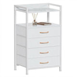 Garvee Kommode Schrank Mit 4 Stoffschubladen Für Schlafzimmer Und Wohnzimmer 41x29x83.5cm Grau