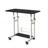 Garvee Scrivania Mobile Regolabile in Altezza con Ruote, Ampio Piano, Metallo e MDF, Ufficio e Studio 80x40 cm, Ergonomica, 4 Ruote Bloccabili - Nero