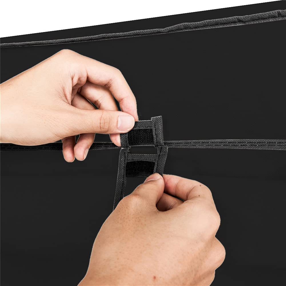 Armadio Garvee Armadio pieghevole con ripiani e asta appendiabiti per camera da letto Cabina armadio 110 x 45 x 175 cm Tessuto Nero