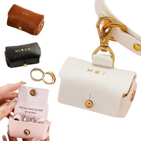 Garvee Marsupio per anelli nuziali per collare di cane, Borsa porta anelli in pelle per cani, Bianco, Compatto ed Elegante