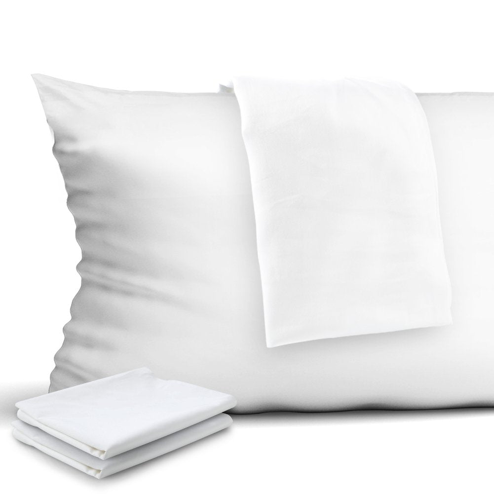 Set di federe Garvee da 4 pezzi in 100% cotone egiziano, chiusura con cerniera, ipoallergenico, matrimoniale, traspirante, resistente, per camera da letto
