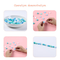 Garvee Set di perline in silicone fai da te, 200 pezzi, kit portachiavi, rosa, corda da 5 m, perline rotonde e poligonali, forniture per gioielli, kit artigianale, idea regalo