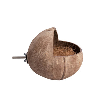 Casetta per uccelli in guscio di cocco Garvee – Materiale naturale, per uccelli, criceti, scoiattoli, 12x12 cm