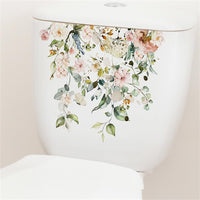 Garvee Adesivi per WC Floreali Autoadesivi in PVC Impermeabile, Decorazione Bagno e Cucina, Design Foglia Verde, Facile da Rimuovere