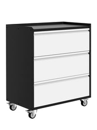 Armadio portautensili mobile in metallo Garvee con 3 cassetti, chiudibile a chiave, robusto, per garage e magazzino, mobile, grigio