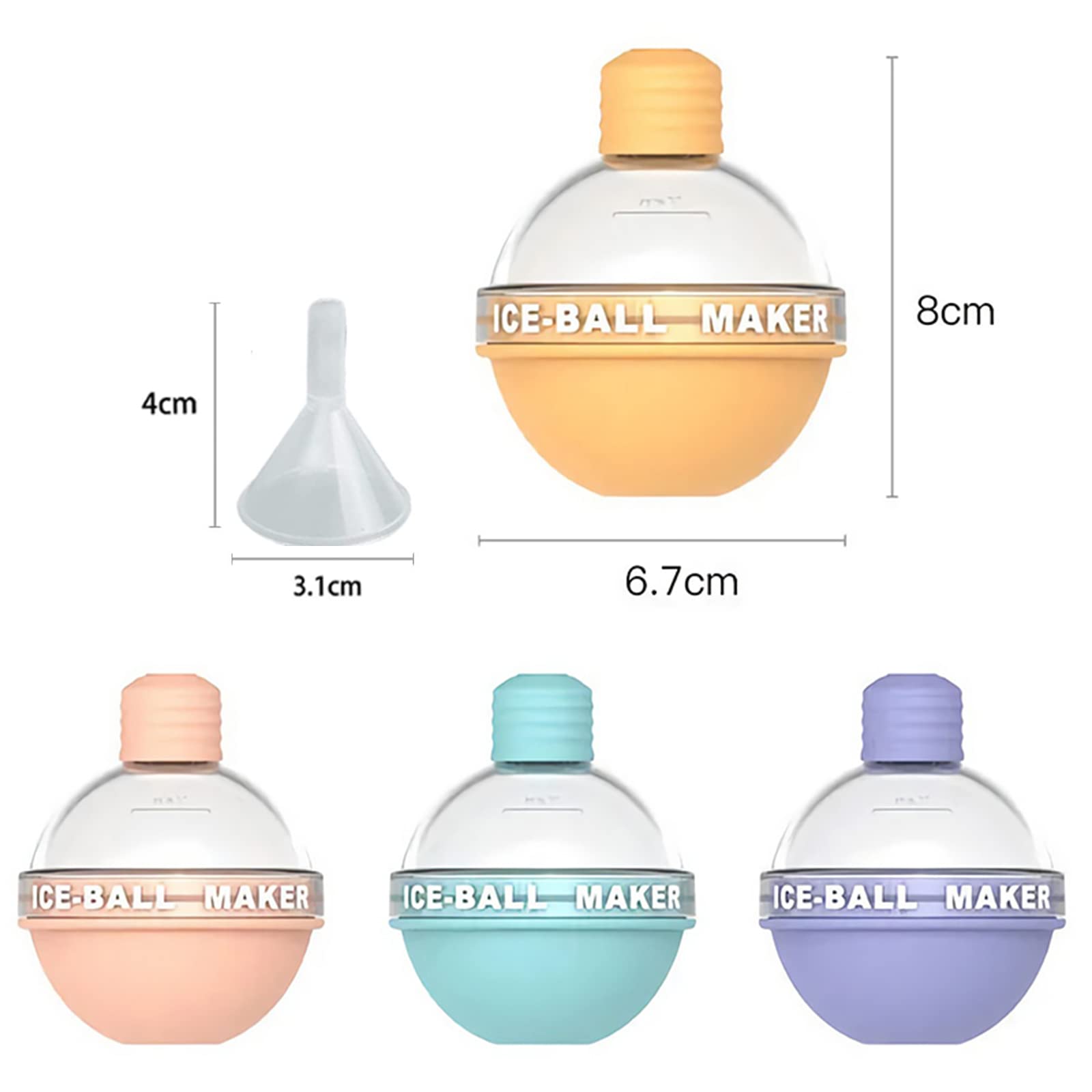 Stampo per palline di ghiaccio in silicone Garvee da 6,3 cm, rotondo, flessibile, senza BPA, per whisky e cocktail, trasparente