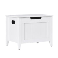 Panca portaoggetti Garvee con cerniere di sicurezza, panca portascarpe ribaltabile da 23,6", gambe in legno, bianca, per corridoio e soggiorno