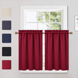 Tende oscuranti Garvee, 2 pezzi, per finestre, soggiorno, cucina, camera da letto, termoisolanti, rosse, 26 x 30 pollici - Rosso