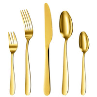 Set di posate Garvee in acciaio inossidabile da 60 pezzi per 12 persone, color oro, lucidato a specchio, robusto