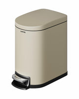 Garvee Bidone Della Spazzatura Bagno 6L In Metallo Con Pedale, Coperchio Soft-Close, Maniglia Posteriore, Resistente E Compatto Per Camera Da Letto, Acciaio Inossidabile, Design Elegante, Nero - Sand Beige