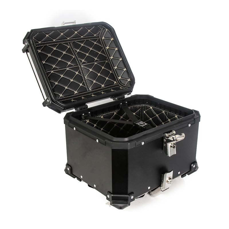 Garvee Valigia Moto 45L Alluminio Impermeabile Nero Opaco Touring - Serratura Sicura, Rivestimento Rimovibile, Installazione Rapida