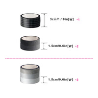 Garvee DIY Papierband Set 8 Rollen Scrapbooking Klebeband Schwarz Weiß Für Basteln & Journaling Vielseitig