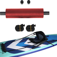 Poggiapiedi per kayak Garvee universali regolabili leggeri con 2 cinghie e pedale imbottito per gommoni Kayak rossi
