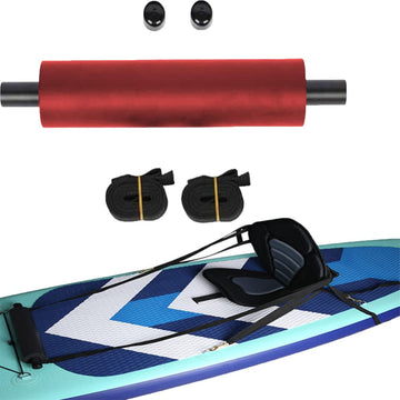 Poggiapiedi per kayak Garvee universali regolabili leggeri con 2 cinghie e pedale imbottito per gommoni Kayak rossi
