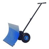 Garvee Pala Neve a Ruote 29" - Lama Regolabile 5 Angoli, Manico Ergonomico, Ruote Antiscivolo 25,4 cm, Acciaio e Polipropilene, per Vialetti e Giardini - Blu