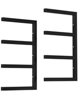 Porta Legna Garvee Set 2 - Acciaio Robusto 800KG, 4 Ripiani, Parete, Nero, Organizzatore Officina Garage
