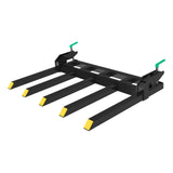 Garvee Pinza a Morso Per Detriti 122 cm Acciaio Robusto 6 Denti Capacità 1134 kg Verniciatura Nera Per Trattori E Skidsteer