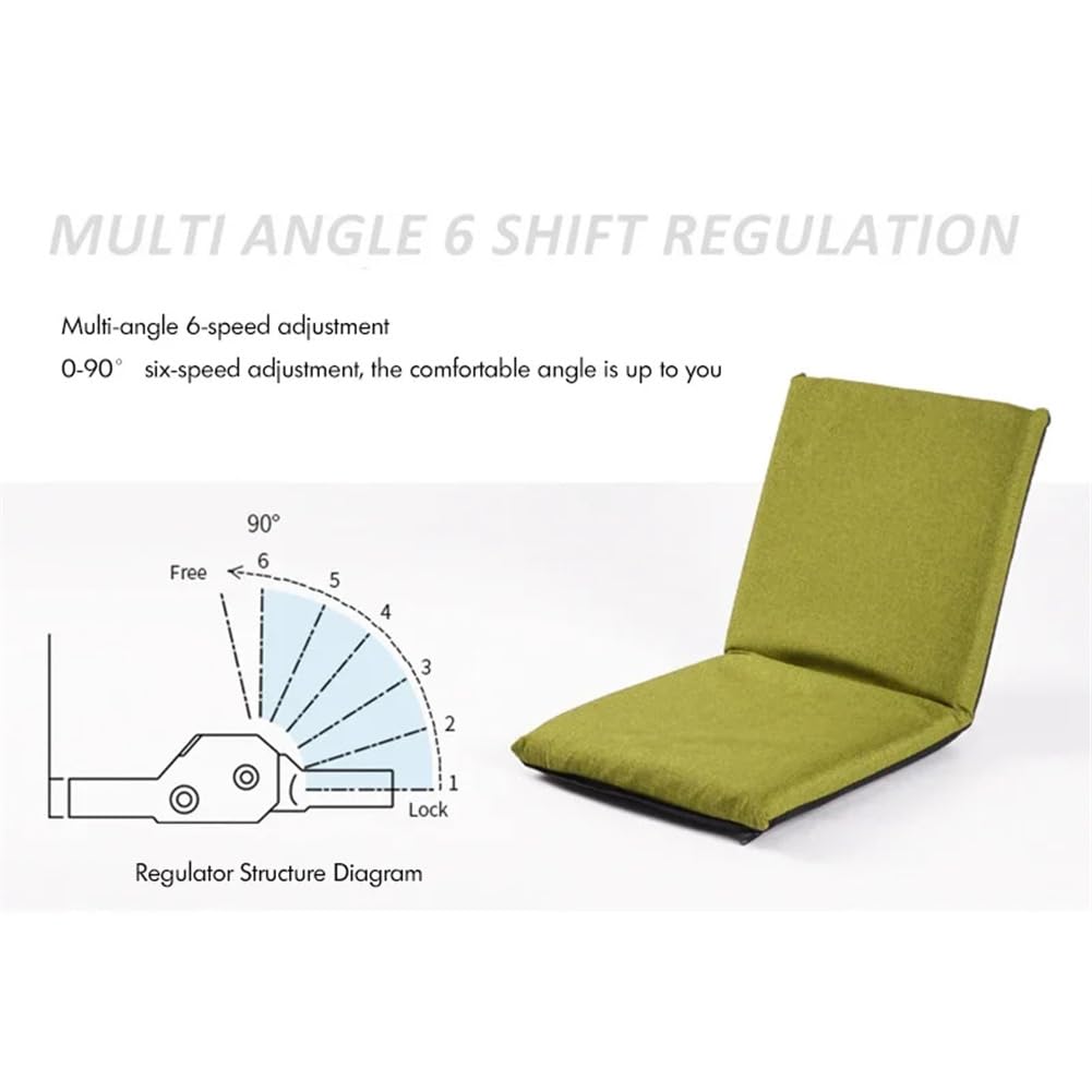 Sedia da terra regolabile Garvee con 6 posizioni, pieghevole, imbottita, rivestimento in lino per lettura e meditazione, portatile, comoda