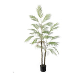 Palma Areca artificiale Garvee da 4 piedi/5 piedi, realistica, malleabile, decorazione per interni ed esterni, poliestere e plastica, facile da pulire, verde - Doppio polo verde