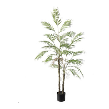 Palma Areca artificiale Garvee da 4 piedi/5 piedi, realistica, malleabile, decorazione per interni ed esterni, poliestere e plastica, facile da pulire, verde