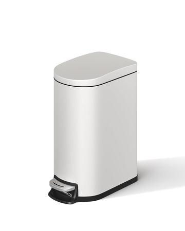 Pattumiera in metallo Garvee da 2,6 galloni/10 litri con coperchio, sottile, impermeabile per camera da letto e ufficio, cestino interno, maniglia, chiusura silenziosa