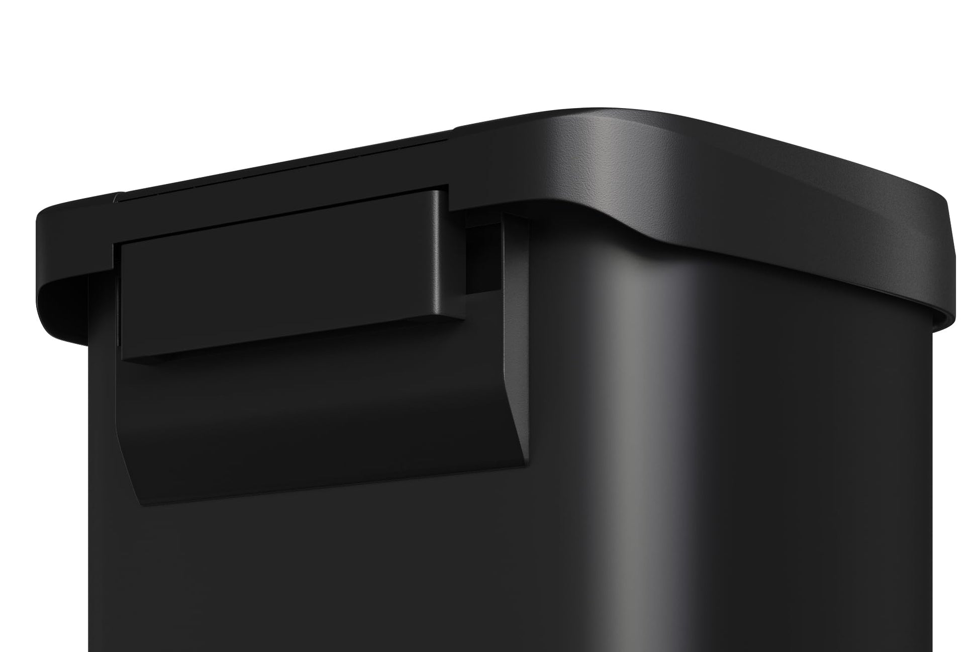 Pattumiera in metallo Garvee da 60 litri con coperchio, antiruggine, chiusura ammortizzata, maniglia ergonomica, nera per cucina e ufficio