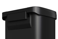 Pattumiera in metallo Garvee da 60 litri con coperchio, antiruggine, chiusura ammortizzata, maniglia ergonomica, nera per cucina e ufficio