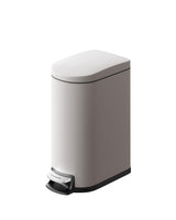 Garvee Cestino Per Rifiuti Bagno 10L In Metallo Con Coperchio Soft-Close, Pedale Resistente, Maniglia Posteriore, Impermeabile, Grigio, Compatto Per Camera Da Letto