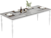 Tavolo da pranzo Garvee da 180 cm in stile rustico per 6-8 persone con robusto piano in legno e gambe in metallo stabili per cucina e sala da pranzo, rettangolare, antigraffio