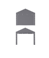 Garvee 2Pcs Porte Avvolgibili - Porte Avvolgibili Per Carport 10'x20' - Telaio In Acciaio Rinforzato, Copertura 180 Gsm PE, Grigio - Per Garage Esterni Auto, Camion, Barche - Grigio