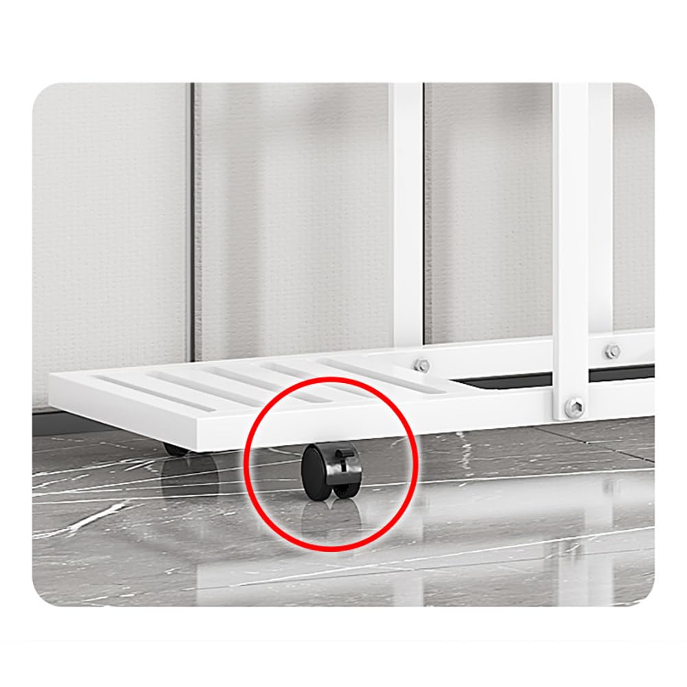 Garvee Portavasi angolare in metallo multistrato con ruote, antiruggine, stabile, per soggiorno, balcone, giardino, nero