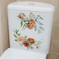 Garvee Adesivo Da Parete Per WC E Bagno Con Design Foglie E Fiori, PVC Sicuro, 20x30 cm, Decorazione Ecologica