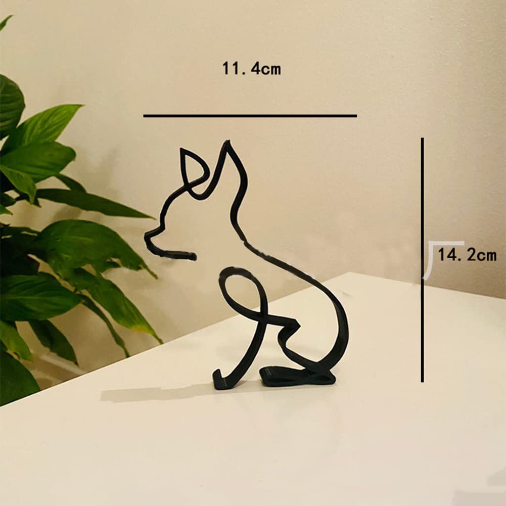 Garvee Scultura Cane in Metallo Minimalista Moderna - Design Geometrico Astratto - Resistente e Antiruggine - Decorazione da Parete o Scrivania - Ideale per Casa e Ufficio