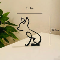 Garvee Scultura Cane in Metallo Minimalista Moderna - Design Geometrico Astratto - Resistente e Antiruggine - Decorazione da Parete o Scrivania - Ideale per Casa e Ufficio