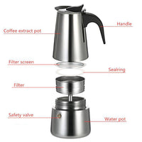 Garvee Caffettiera per fornello, Acciaio Inox, Caffettiera Italiana, 450 ml, Argento